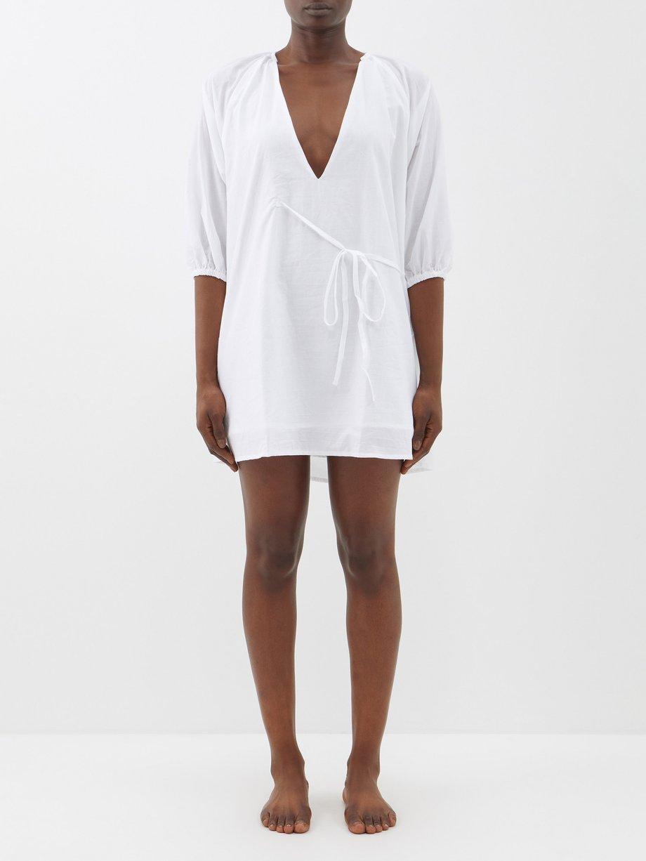 The Double V-neck cotton nightdress by DEIJI STUDIOS