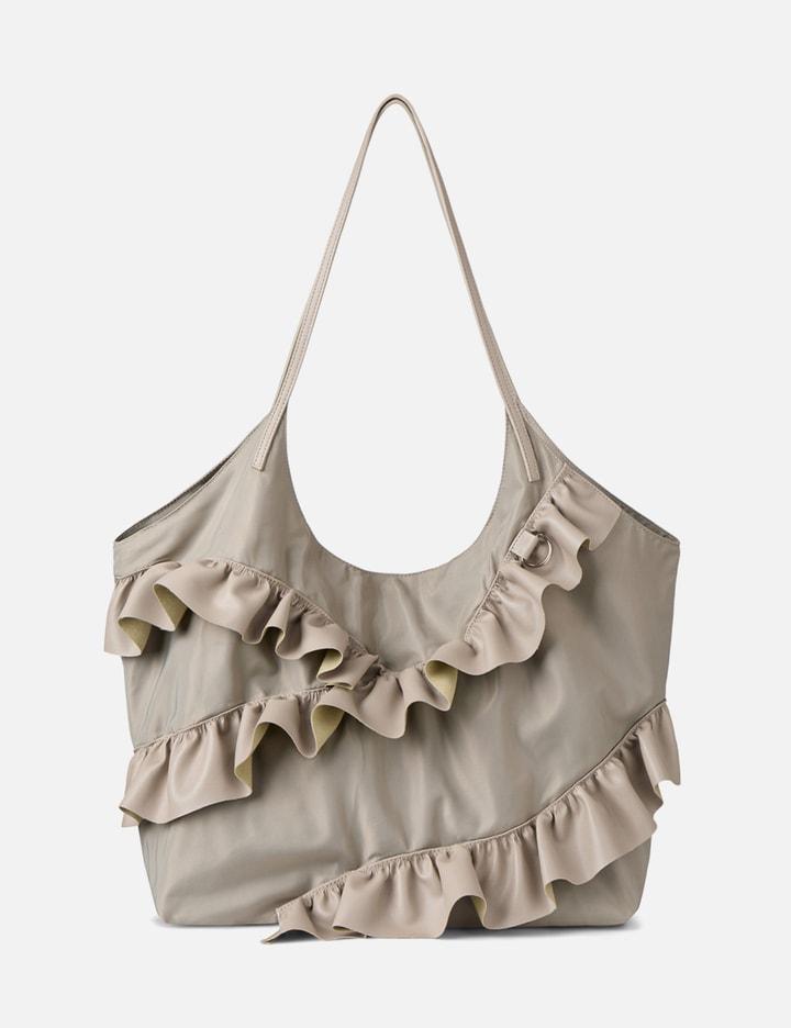 Deinet Frill Big Bag In Beige by DEINET Deinet Frill Big Bag In Beige by DEINET
