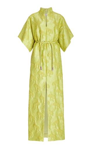Belted Jacquard Maxi Dress by DEL CORE