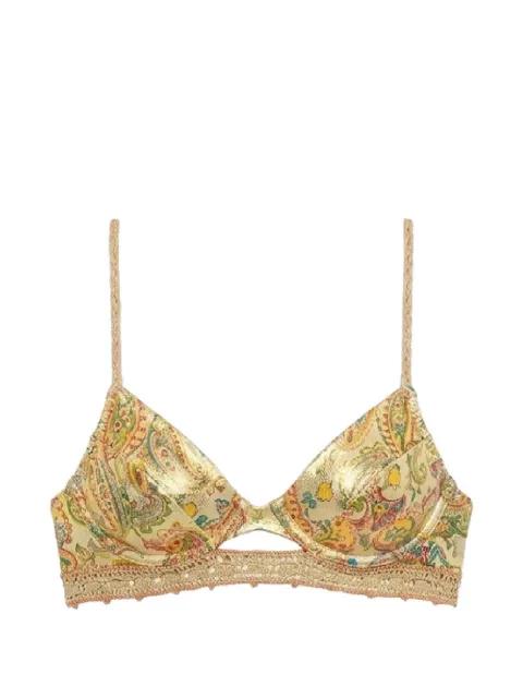 Calanie paisley-print reversible bikini top by DEL MAAR