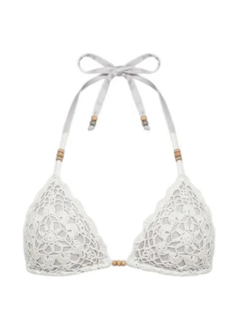 Mudu crochet triangle bikini top by DEL MAAR