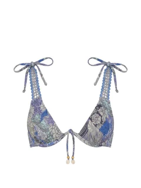Nahua floral-print tie bikini top by DEL MAAR