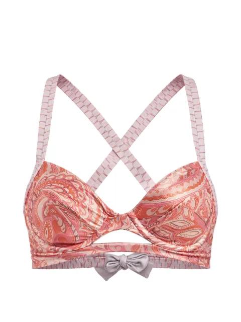 Ruya paisley-print reversible bikini top by DEL MAAR