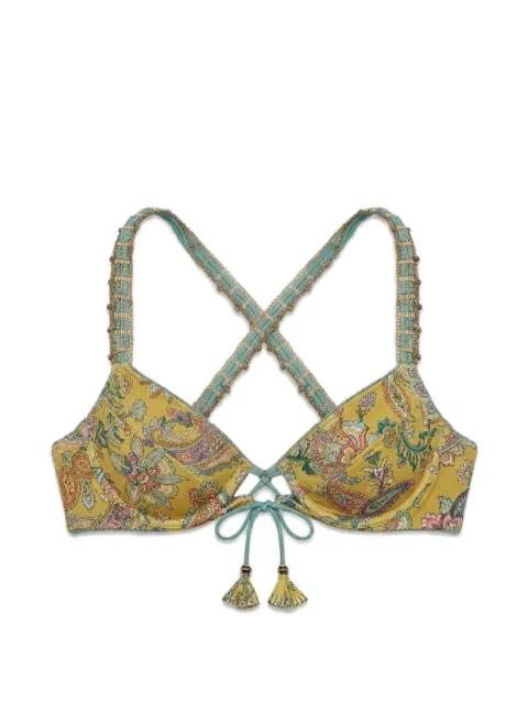 Sumay paisley-pattern bikini top by DEL MAAR