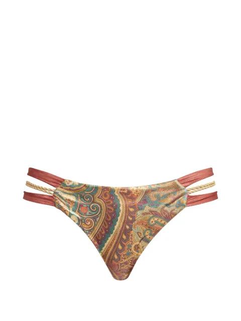 metallic paisley bikini bottoms by DEL MAAR