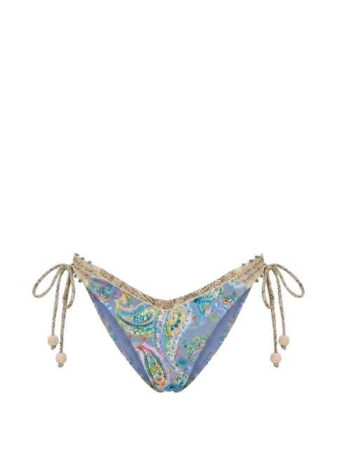 paisley-print crochet-trim bikini bottoms by DEL MAAR