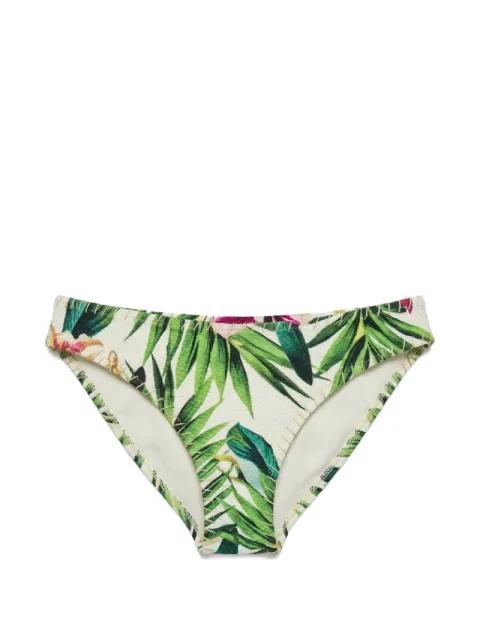 tropical-print crochet-knit bikini bottoms by DEL MAAR