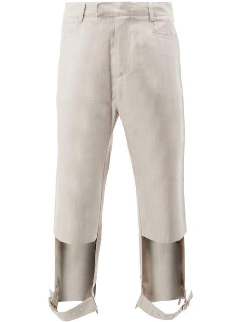 cut out belted trousers by DELADA