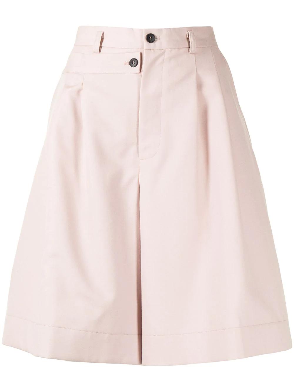 double-waistband wool-blend shorts by DELADA