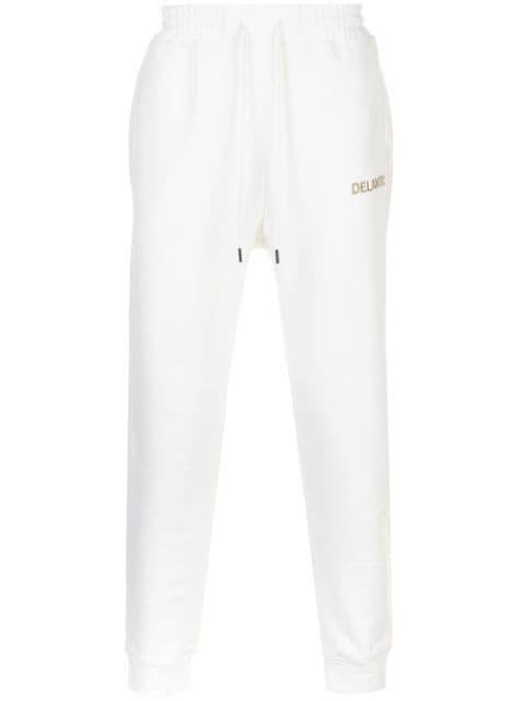 logo-embroidered fleece track pants by DELANTIC