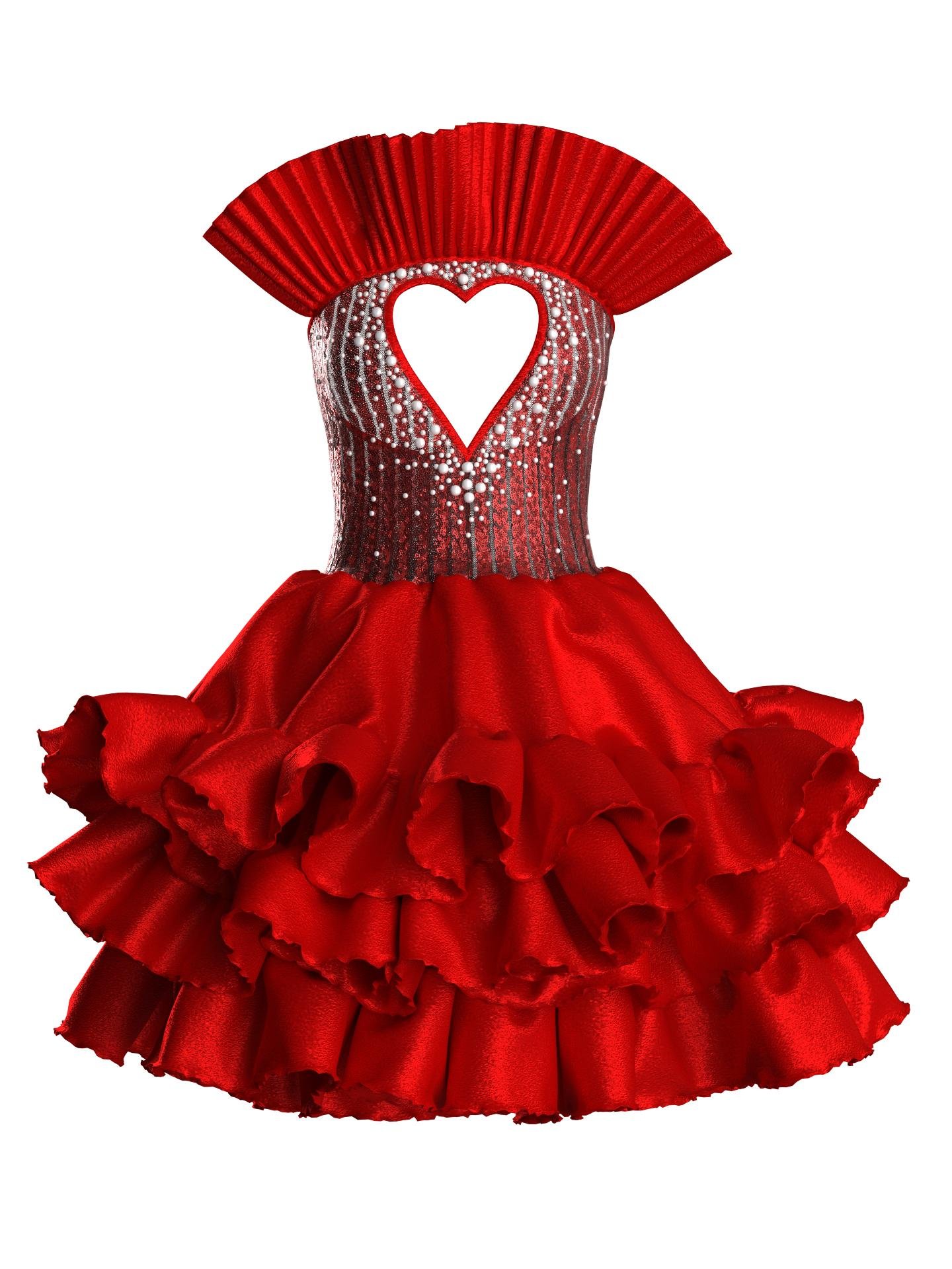 Red heart dress by DELARAM SANJANI