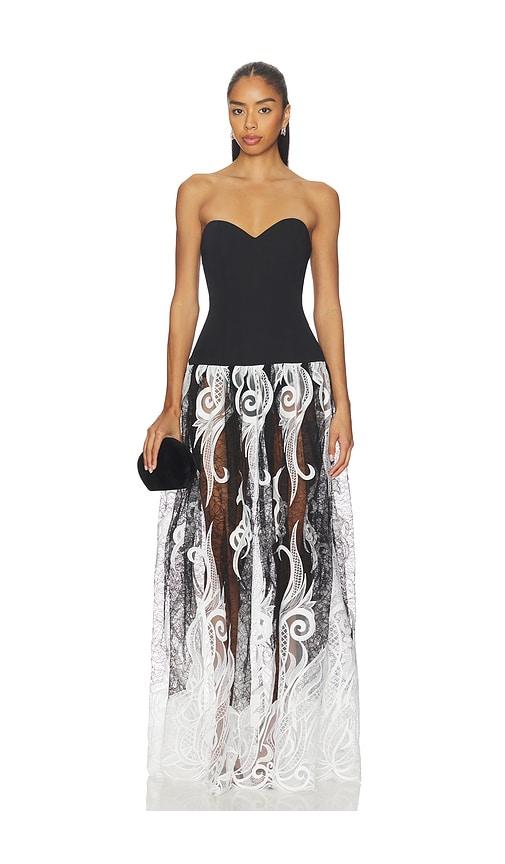 DELFI Olympia Dress in Black, White by DELFI