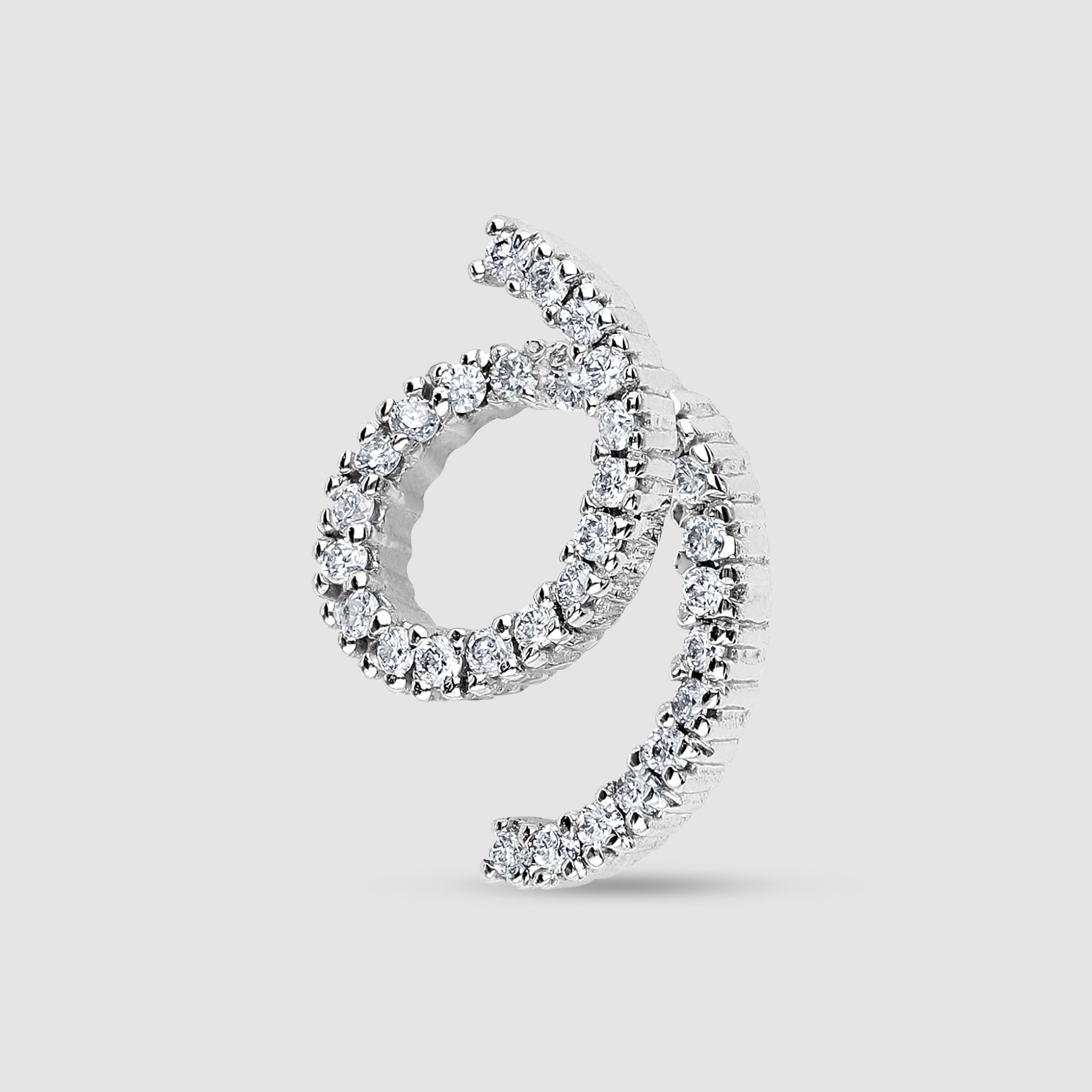 Delfina Delettrez - 1987 Loop Stud - (White Gold) by DELFINA DELETTREZ