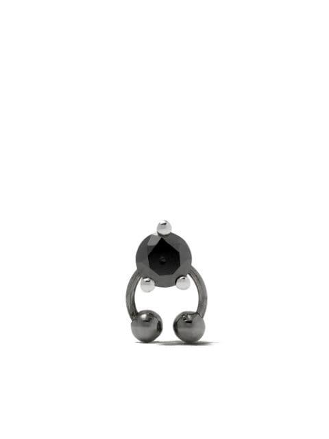 Farfetch Exclusive 18kt white gold Two In One Pierced Black Diamond stud by DELFINA DELETTREZ