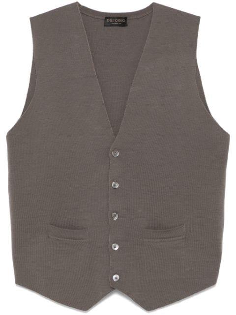 V-neck fine-knit vest by DELL'OGLIO