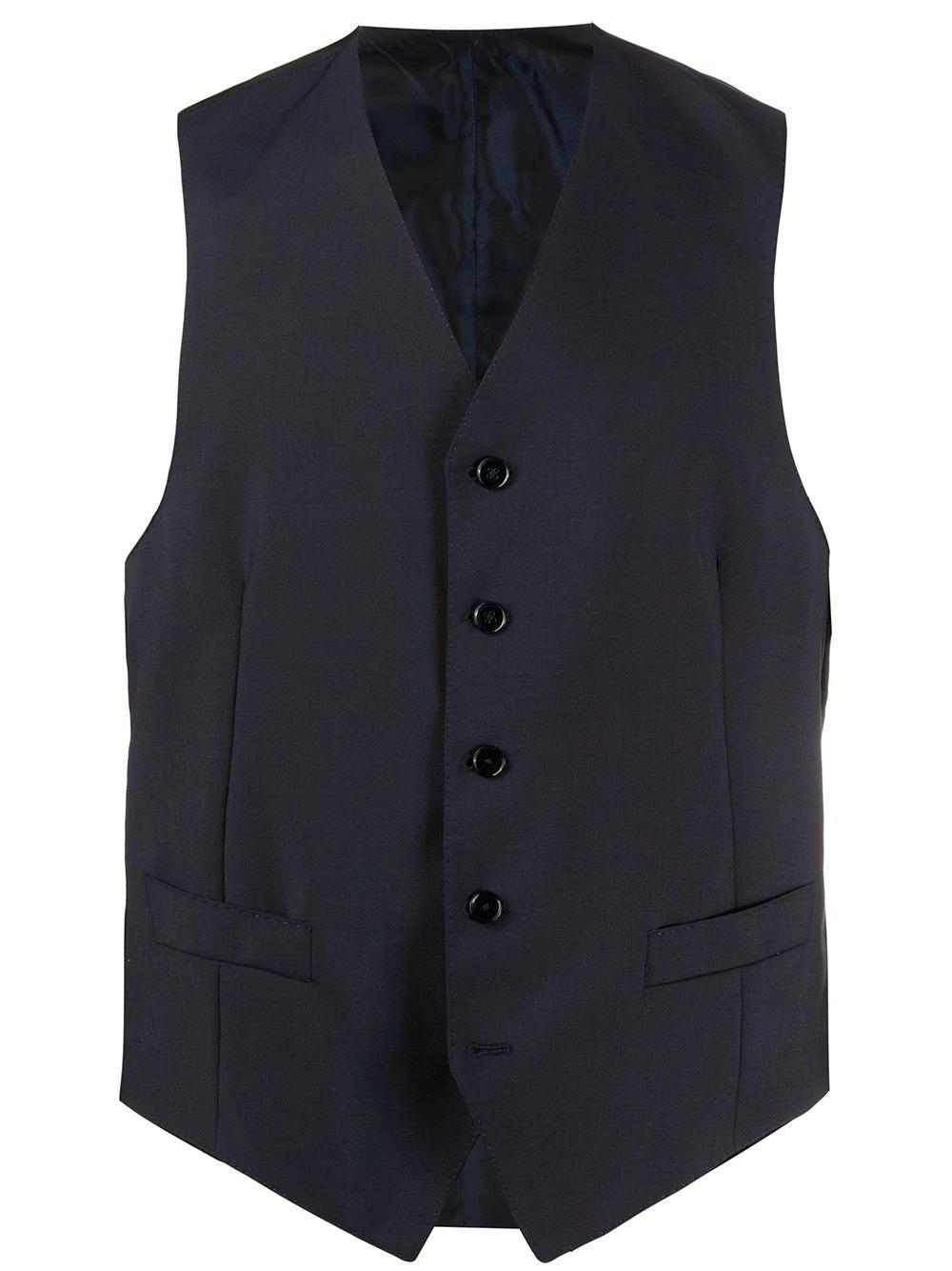 V-neck single-breasted waistcoat by DELL'OGLIO