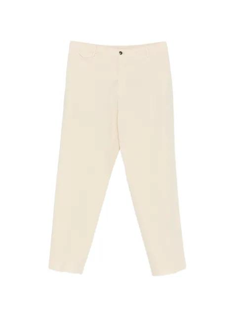 belt-loops front-button trousers by DELL'OGLIO