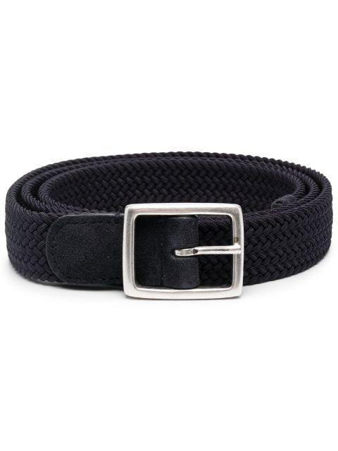 braided suede-trim belt by DELL'OGLIO