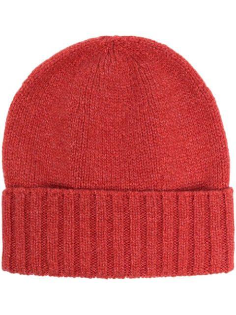 cashmere intarsia knit hat by DELL'OGLIO