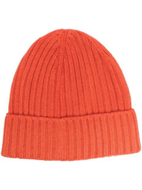 cashmere ribbed-knit beanie by DELL'OGLIO