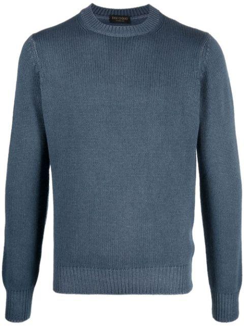 crew-neck ribbed jumper by DELL'OGLIO