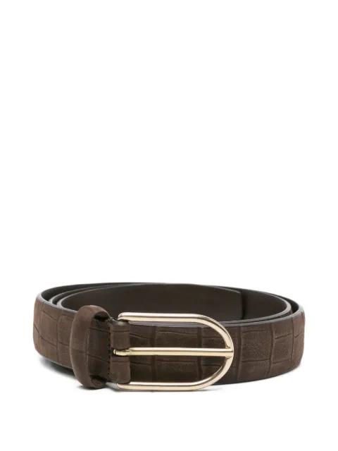 crocodile-effect belt by DELL'OGLIO