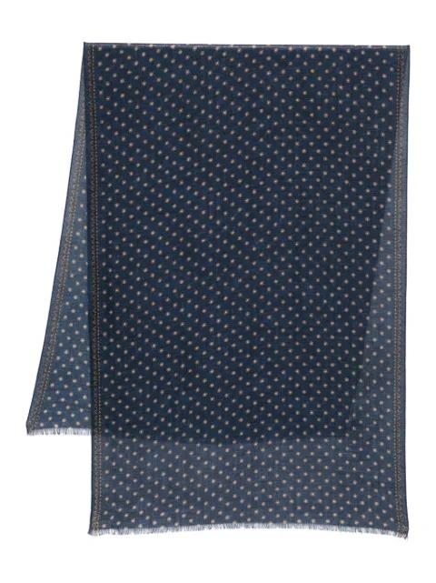 dotted fringed scarf by DELL'OGLIO