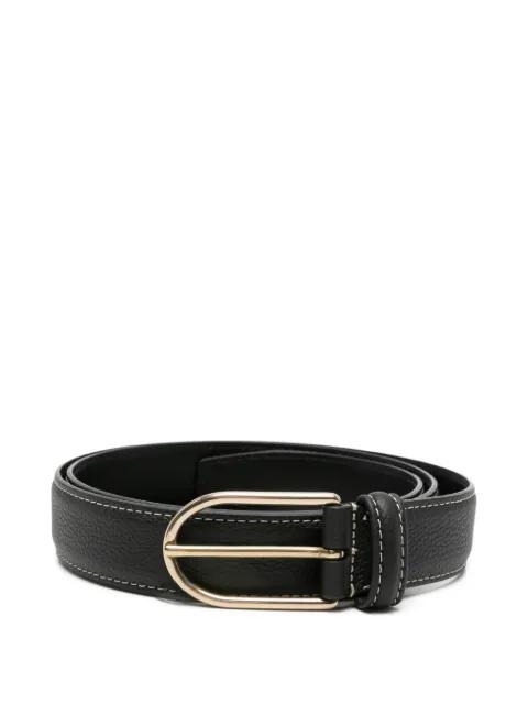 grained-leather buckle belt by DELL'OGLIO