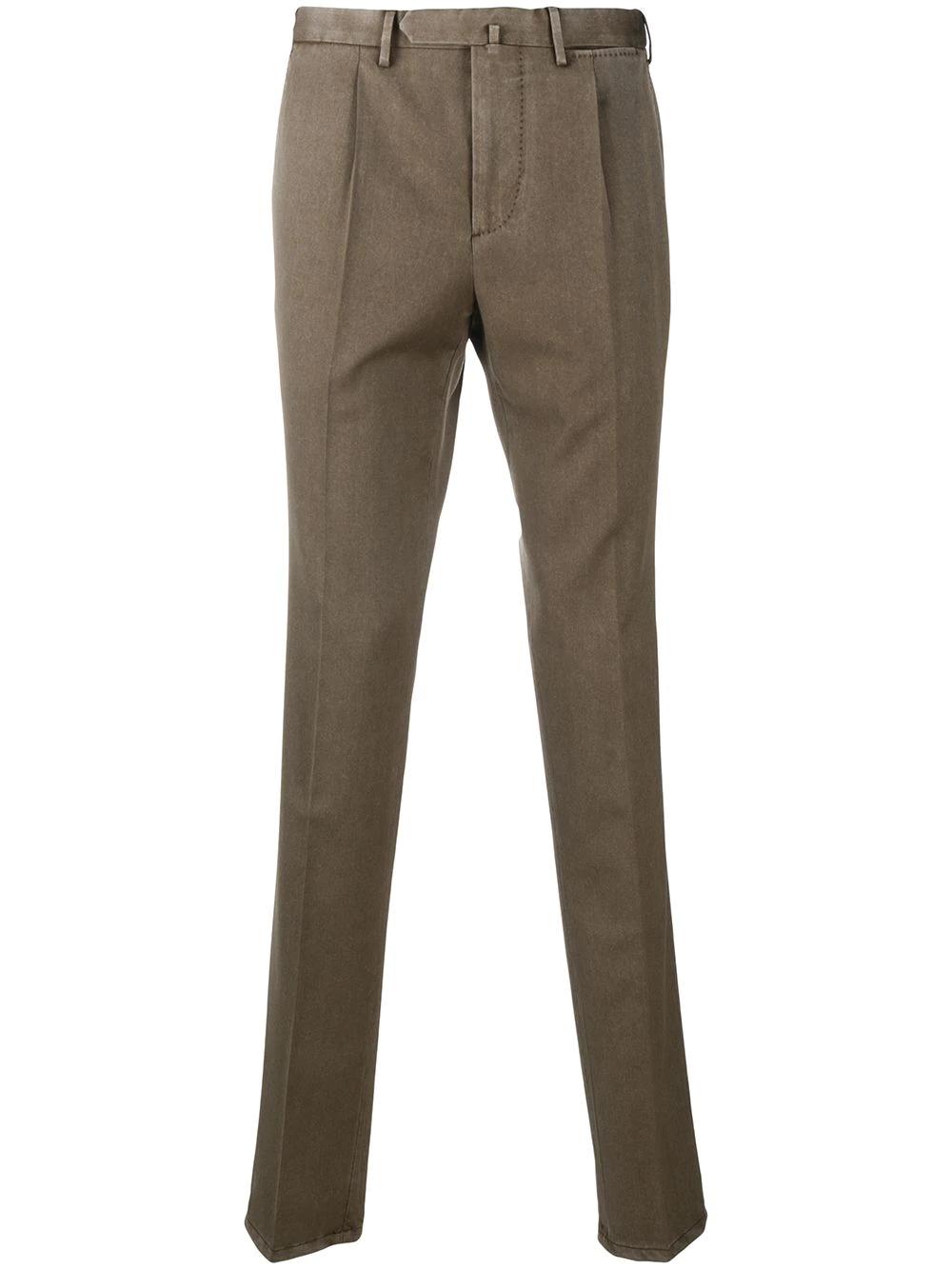 inverted pleat wool trousers by DELL'OGLIO
