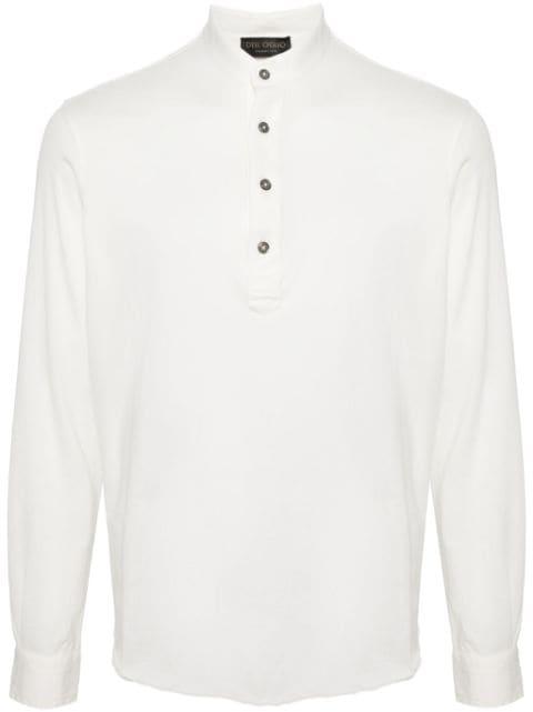 long-sleeve cotton Henley shirt by DELL'OGLIO