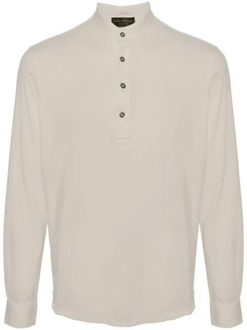 long-sleeve cotton Henley shirt by DELL'OGLIO
