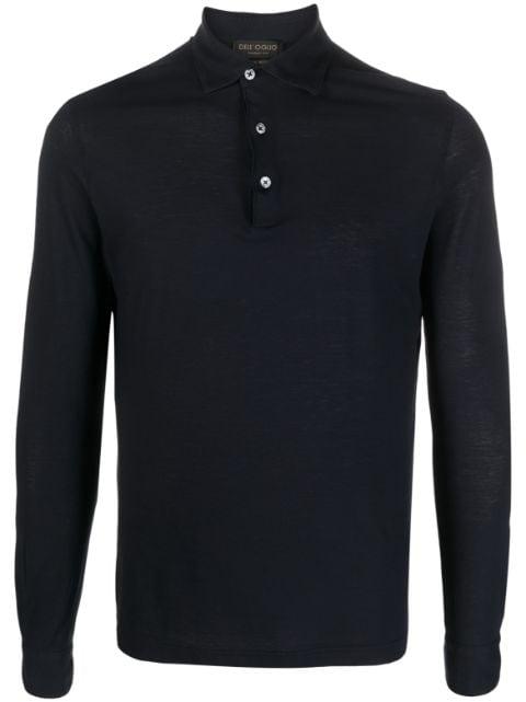 long-sleeve cotton polo shirt by DELL'OGLIO