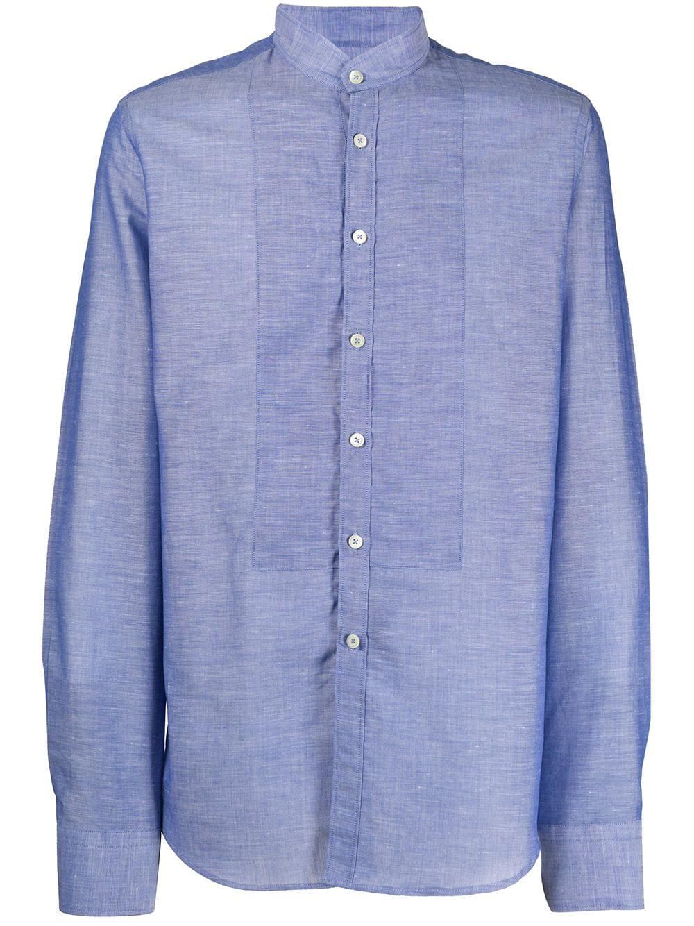 mandarin collar buttoned shirt by DELL'OGLIO