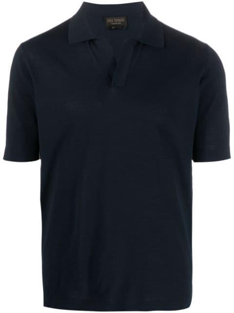 open-placket cotton polo shirt by DELL'OGLIO