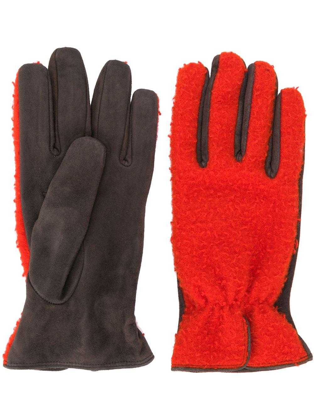 paneled gloves by DELL'OGLIO