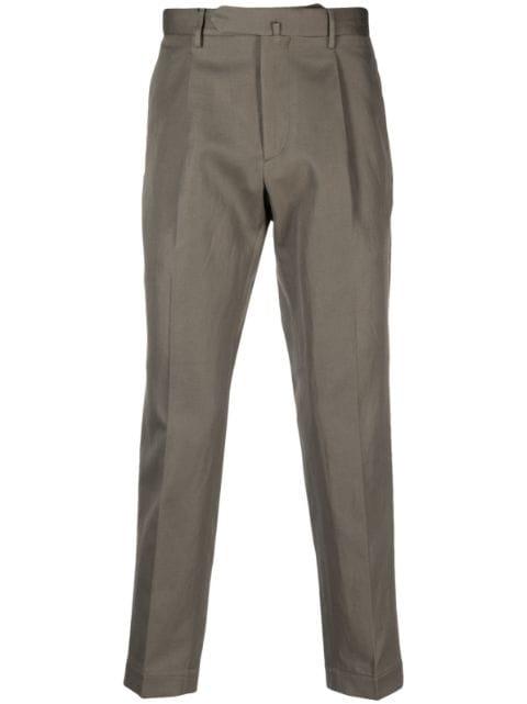 pleat-detail cropped chinos by DELL'OGLIO