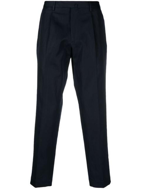 pleat-detail cropped chinos by DELL'OGLIO