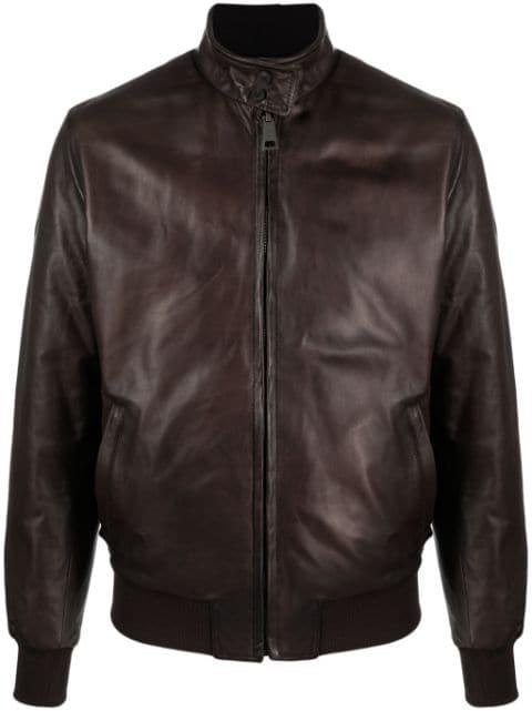 reversible leather bomber jacket by DELL'OGLIO