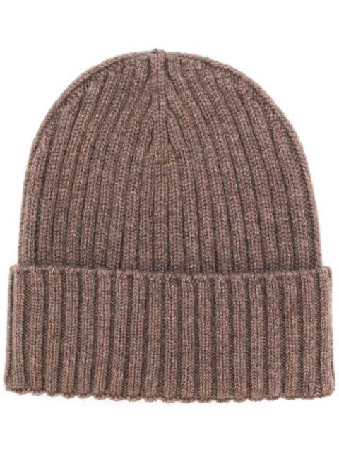 ribbed-knit cashmere beanie hat by DELL'OGLIO