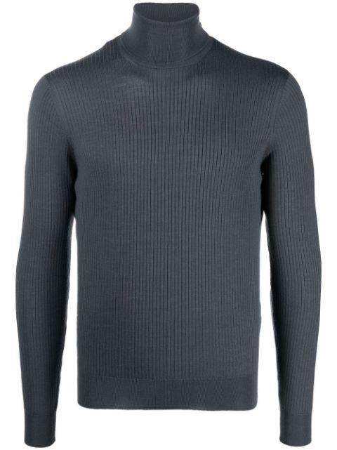 ribbed-knit roll neck jumper by DELL'OGLIO