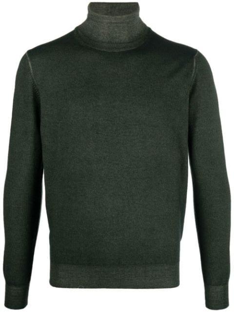 roll neck rib-trimmed jumper by DELL'OGLIO