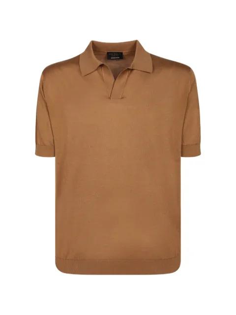 short-sleeve knitted polo-colar T-shirt by DELL'OGLIO