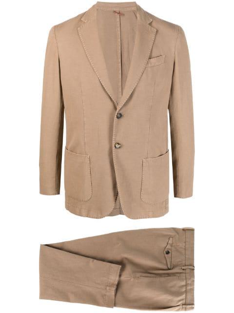 single-breasted cotton-linen suit by DELL'OGLIO