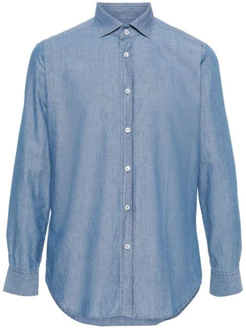 spread-collar cotton shirt by DELL'OGLIO