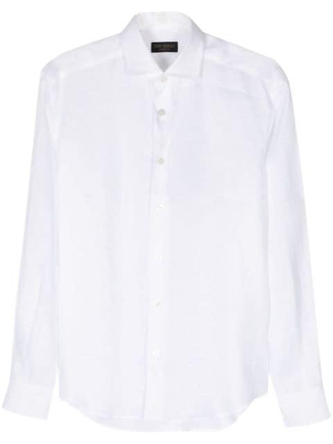 spread-collar linen shirt by DELL'OGLIO