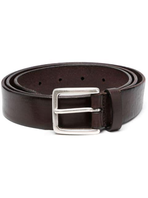 square-buckle leather belt by DELL'OGLIO