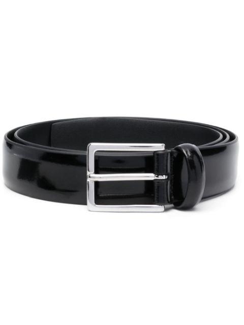 square-buckle patent-leather belt by DELL'OGLIO