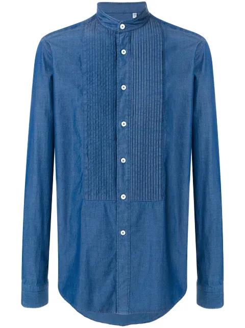stitched bib shirt by DELL'OGLIO