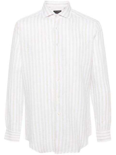striped linen shirt by DELL'OGLIO