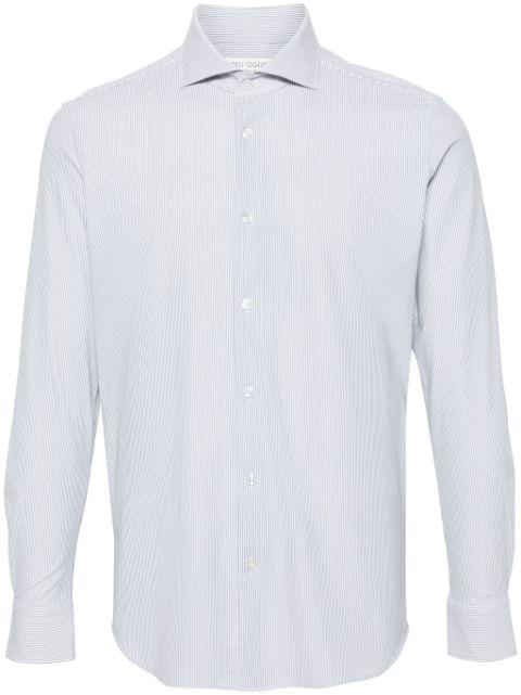 striped spread-collar shirt by DELL'OGLIO